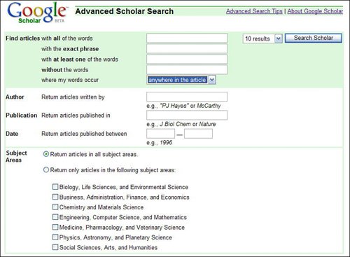 Research Tip! Check out Google Scholar