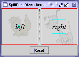 A snapshot of SplitPaneDividerDemo