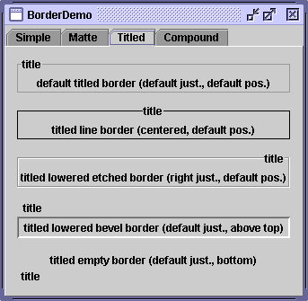 BorderDemo: Titled Borders