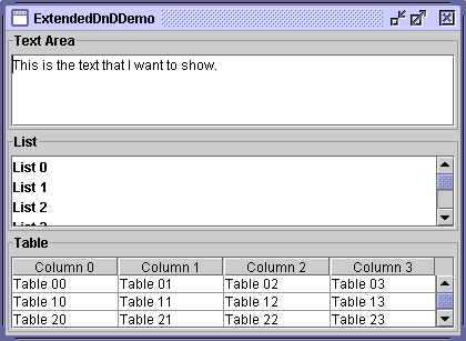 The ExtendedDnDDemo example